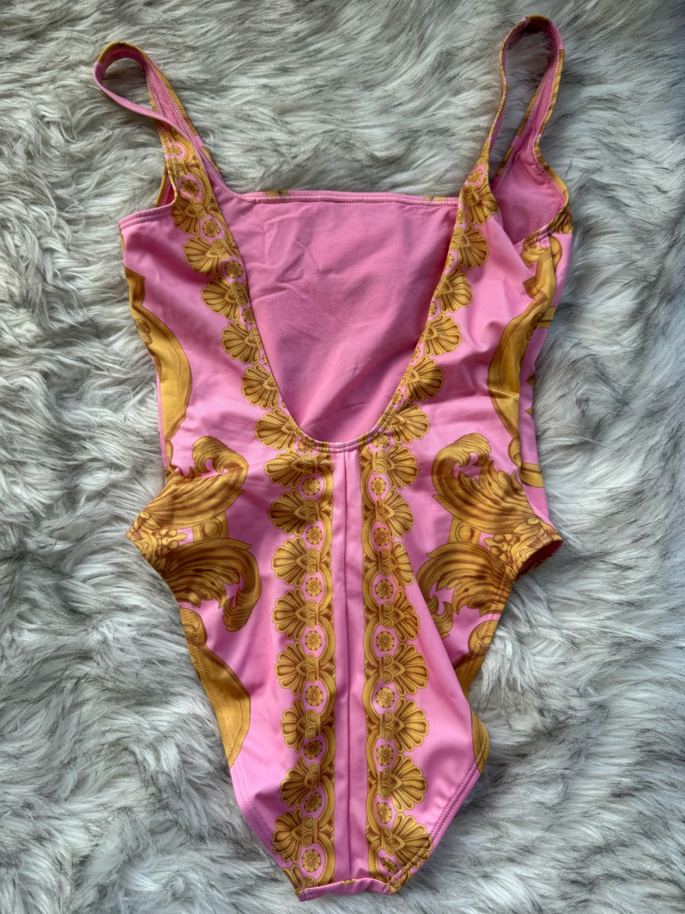 Versace Pink and Gold Medusa-Print One piece bathing suit size 2 - Picture 4 of 8